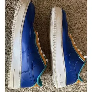 NIKE‎ AIR FORCE 1 LOW \'07 LV8 MEN\'S 12 DOUBLE LAYERED INDIGO SHOES AQ2439-401 Nike Air Force 1 Low Double Layered - Indigo Force for Sale  main image 4